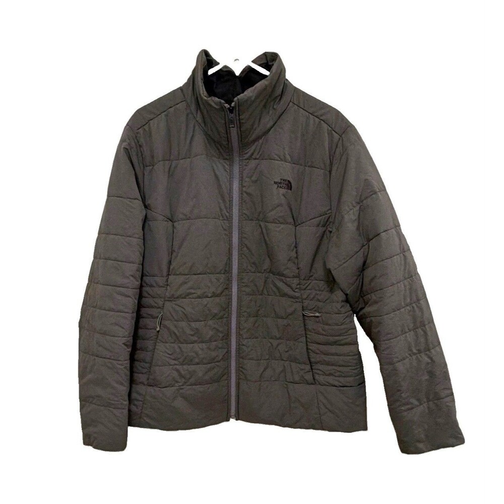 The North Face Women's 2XL Gray Puffer Jacket Full Zip Insulated Coat